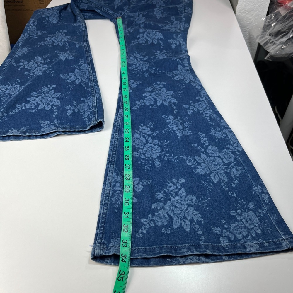We The Free Blue Floral Denim Flare Jeans - Picture 7 of 15
